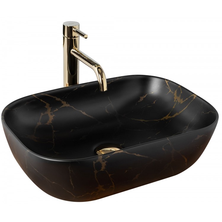 Накладной умывальник Rea Belinda Black Marble Matt